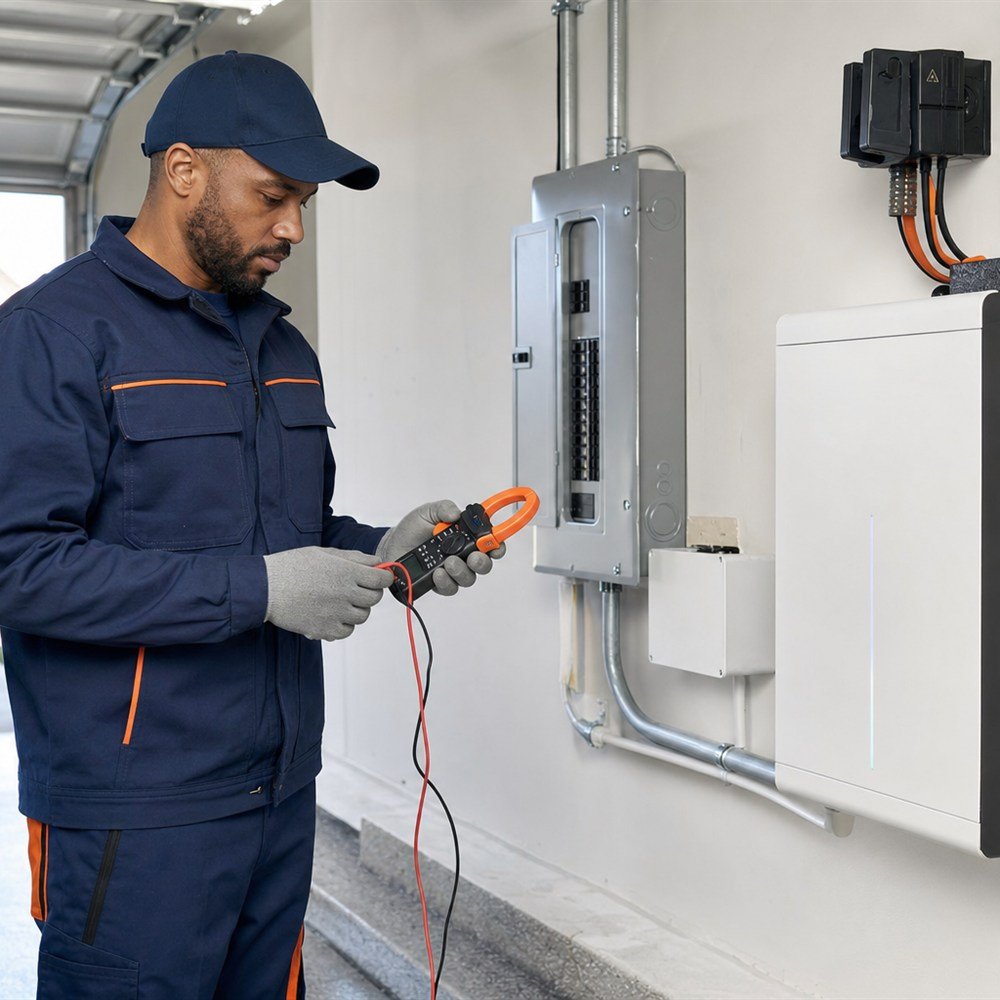 Solar battery and electrical equipment at a Dallas-Fort Worth property